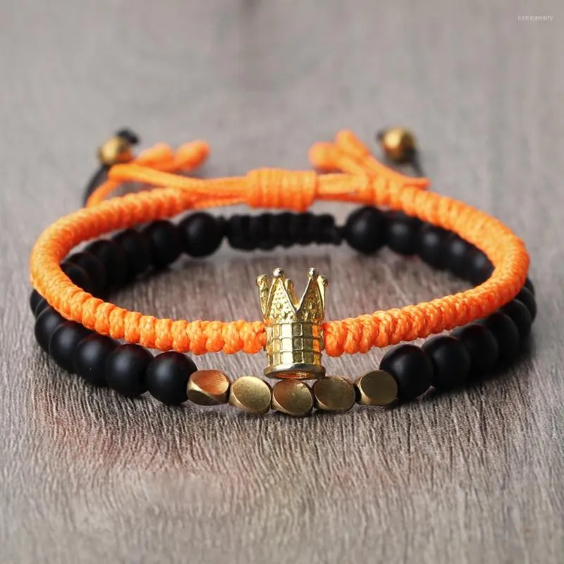 Strand Fashion 2st/Set Natural Shiny Black Volcanic Rock Stone Pärlor Armband Justerbar Clear Energy Yoga Bangles vänskapsmycken