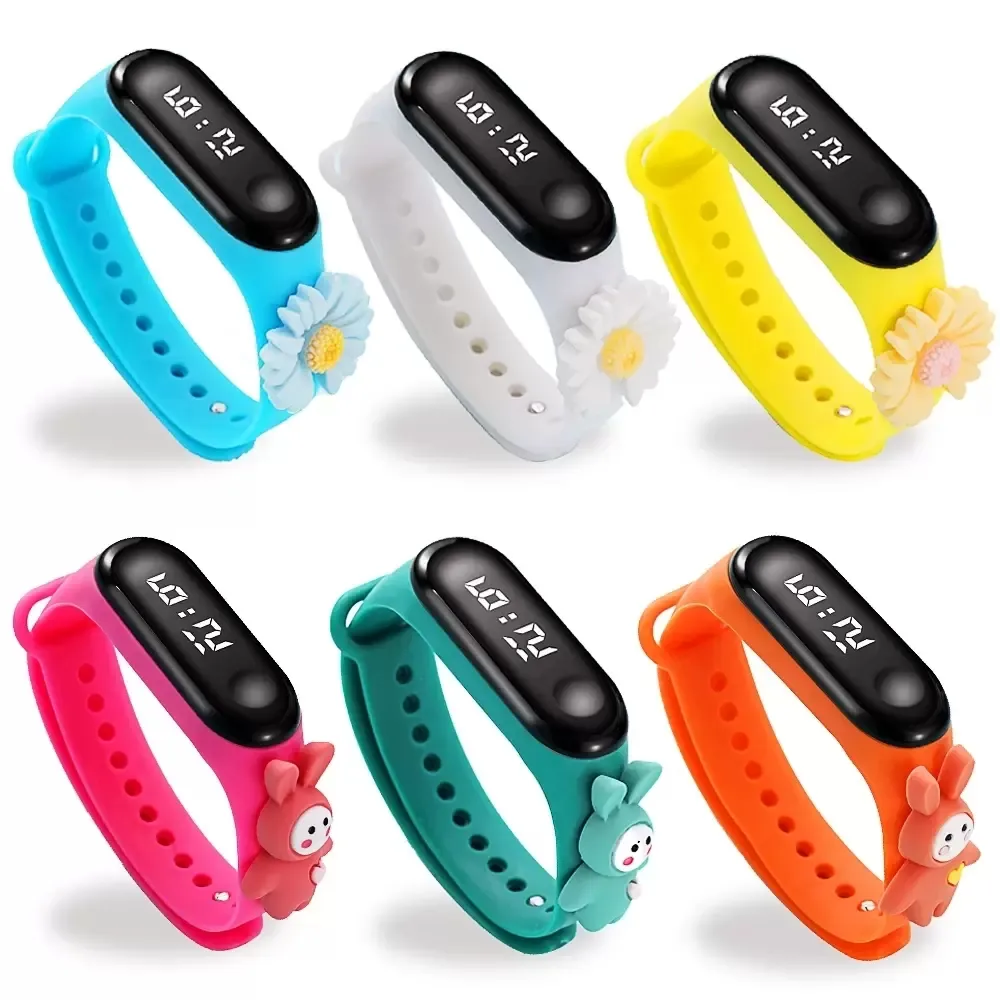 Children Digital Led horloges vergelijkbare items waterdichte slimme touchscreen horloges cartoon student sport kijken verjaardag cadeaus jongen meisje meisje armband