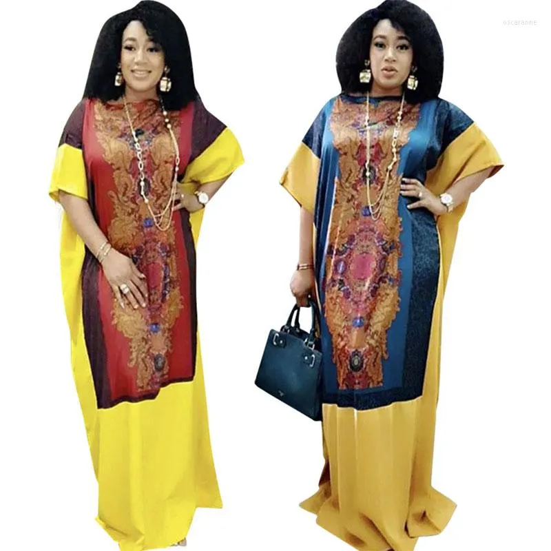 Etnisk klädtrycksstil Afrikanska klänningar för kvinnor 2023 Klänning Traditionell mantel Africaine Femme Dashiki Summerkläder