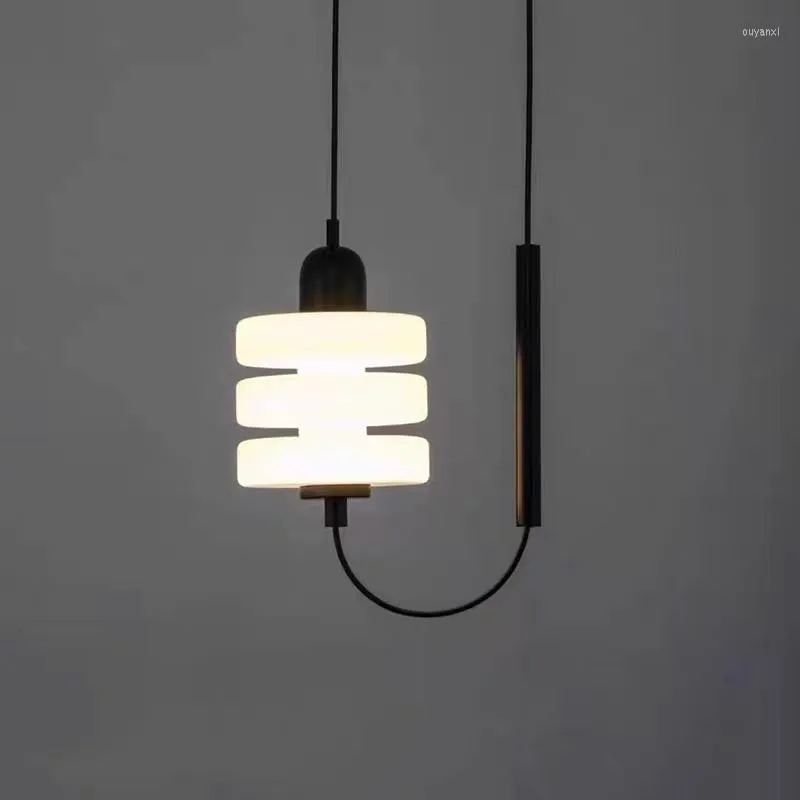 Lampy wiszące nowoczesne szkło do badań salonu nocna droplight pojedyncza głowica Hanglamp Indoor Decor Industrial Lighting LED żyrandel LED
