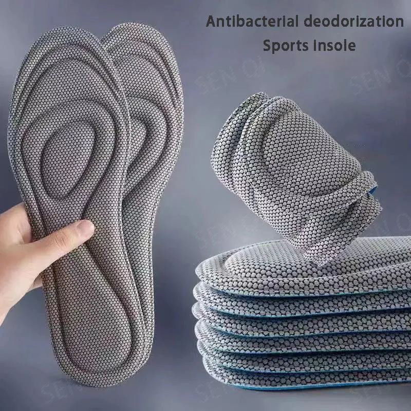 Shoe Parts Accessories 4D Memory Foam Orthopedic Insoles For Shoes Nano Antibacterial Deodorization Sweat Absorption Insert Sport Running Pads 230330