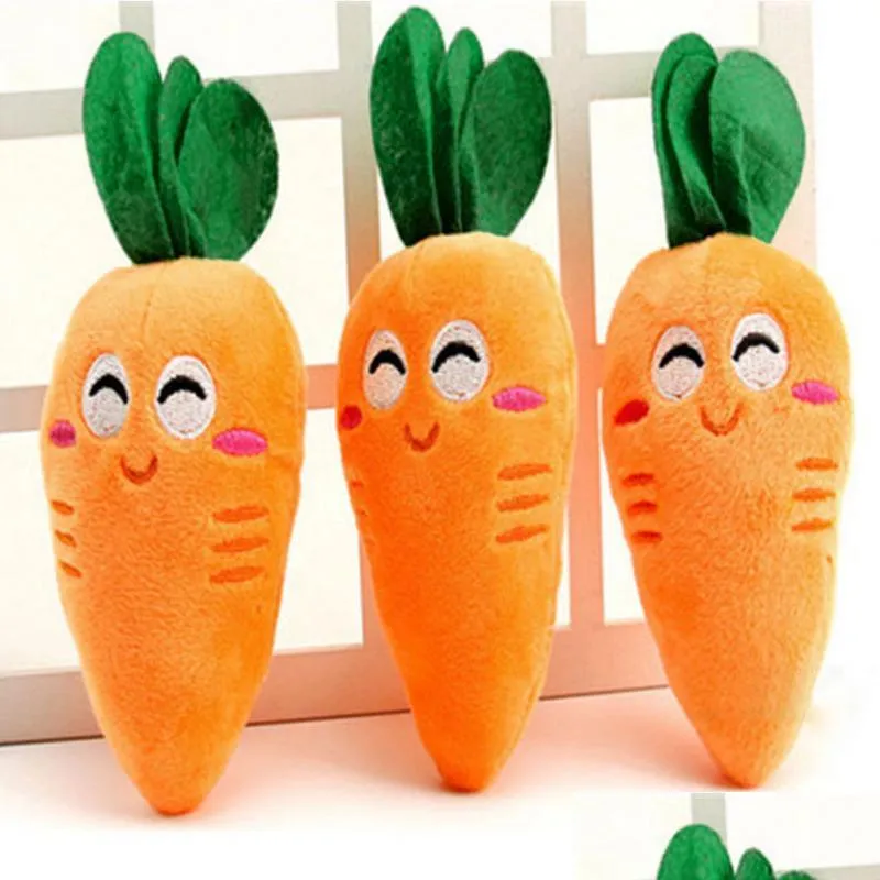 Brinquedos de cachorro Chews Cenout Plush Chew Squeaker Toy Vegetais Shape Pet Puppy Drop Drop Home Garden Supplies DHJSC