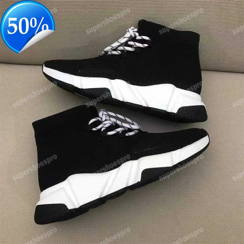 2023 Speed Soft Sneaker Luxury Designer Shoes Respirant Trainer High Top Sock Shoe Extensible Femmes Hommes Sneakers Casual Boot Platform Boots Sport Trainers