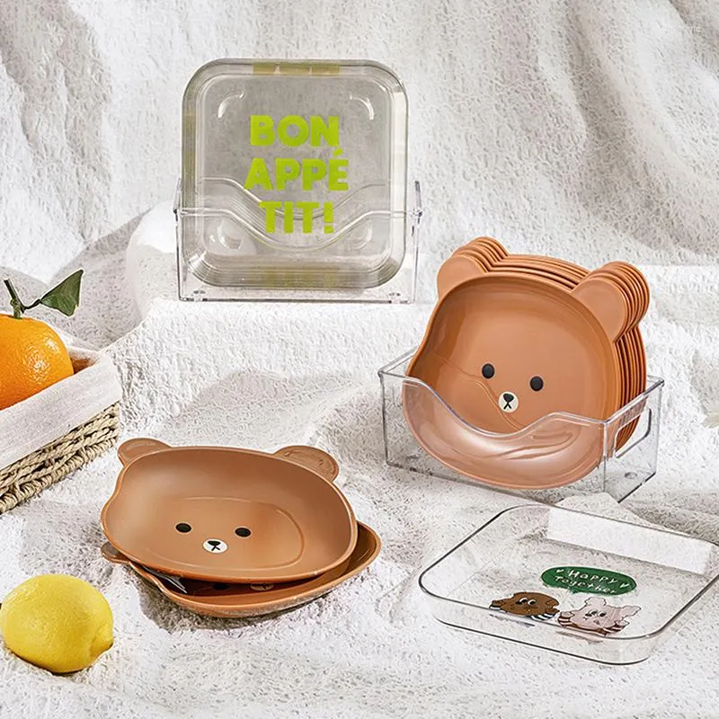 Assiettes Cuisine Vaisselle Kawaii Pour Mignon Ours Ménage En Plastique Friut Snack Assiette Sauce Plat Vaisselle Table