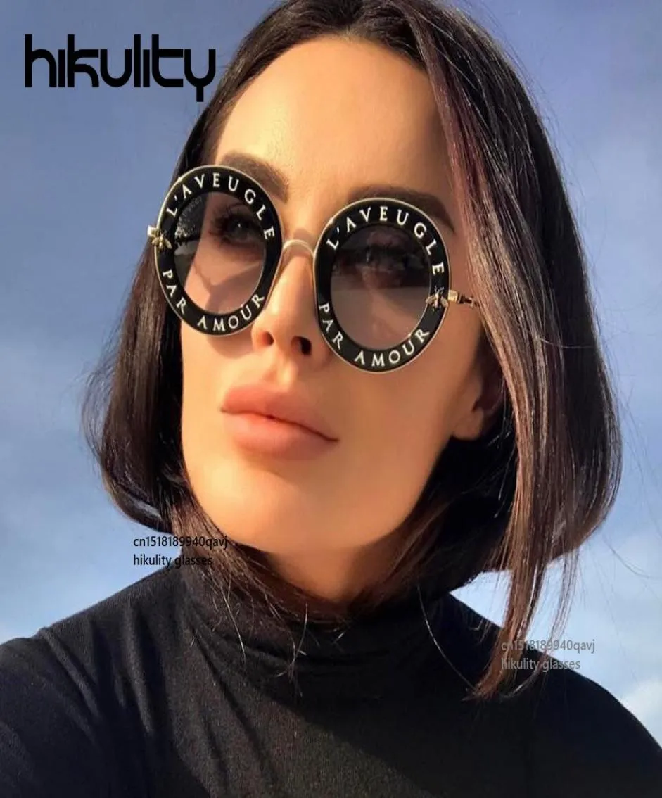 with Cute Bee Vintage Letter Eyewear Frame Round Sunglasses Women 2018 Ladies Shades Clear Glasses Men1312596