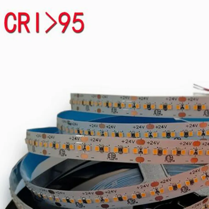 5M 2216 LED Strip Light DC24V CRI95 10MM PCB 300Led/m 24W/M SMD 7-10LM Micro 2216 LED Fexible Strip High Lumen Tape RA95 IP20