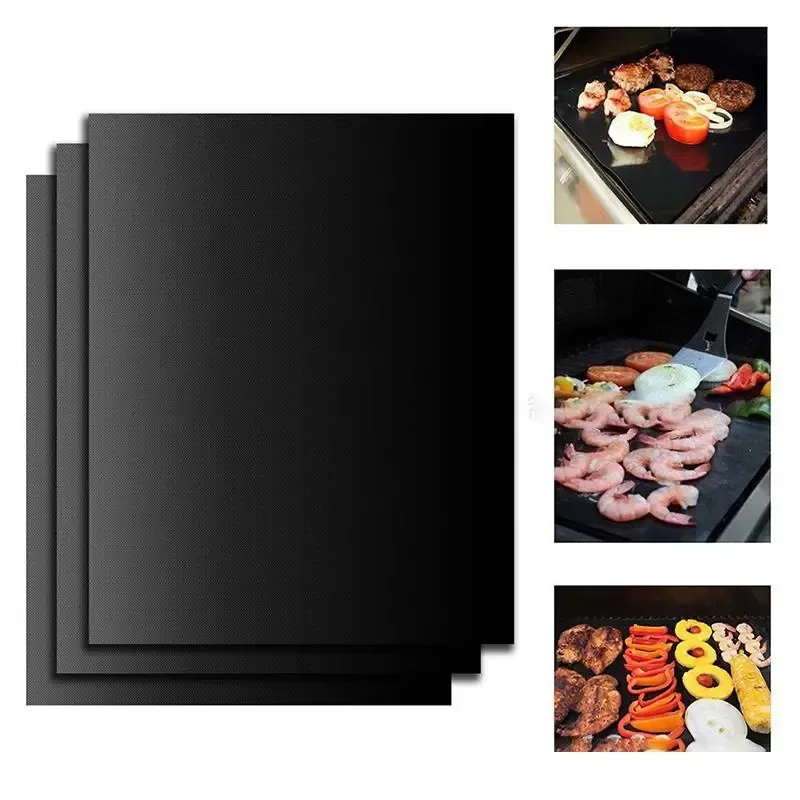 BBQ Accessories Grill Mat Durable Non-Stick Barbecue Mats 40*33cm silicone table mat Cooking Sheets Microwave Oven Outdoor Roast Tool For Party FSXJY151