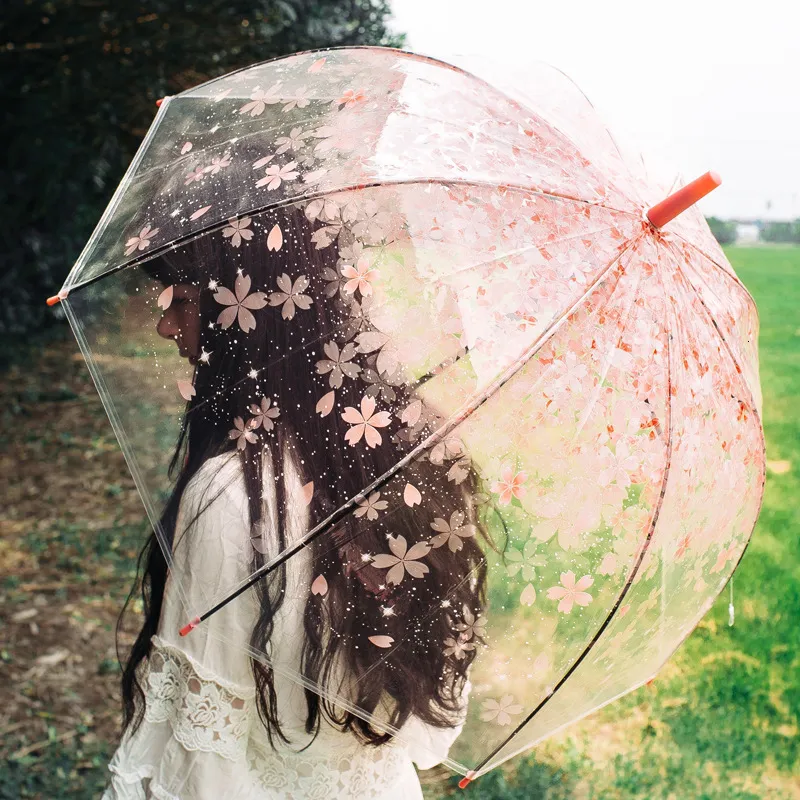 Parasol Cherry Blossom parasol przezroczysty ptak klata parasolowa kreskówka architektoniczna parasol miejska parasol długie uchwyt parasolowa wysyłka bezpośrednia 230330
