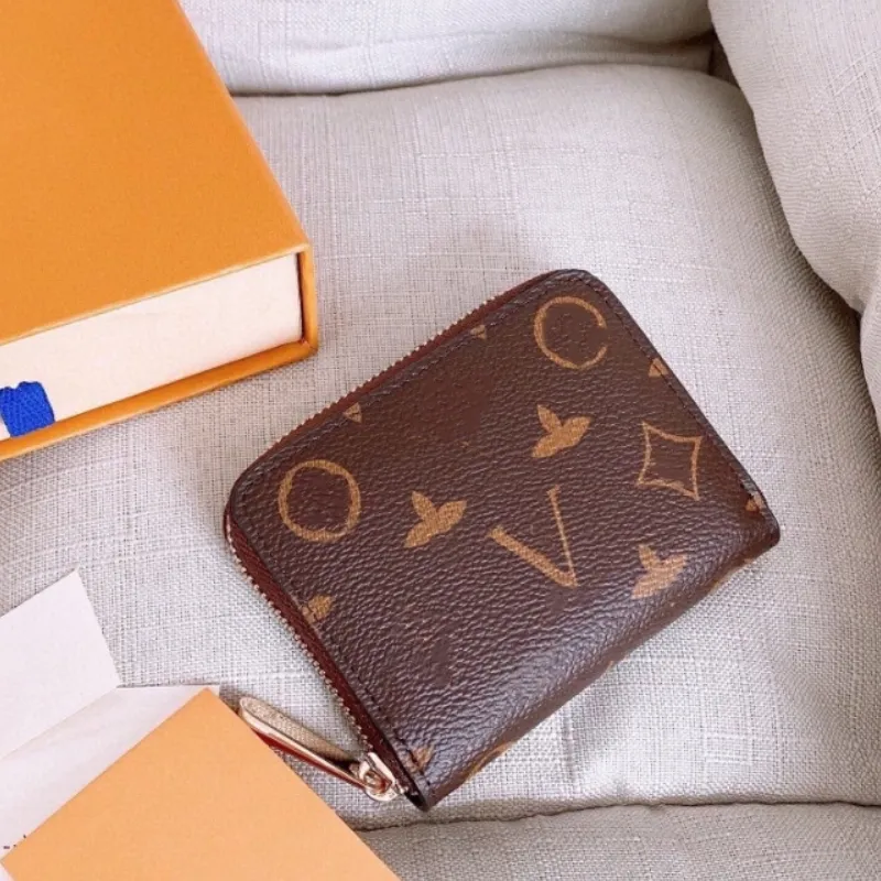Дизайнерские мужчины и женщины Vogue Coin Dolder Designer монет держатель кошелек карт подлинная кожаная сумка на молнии