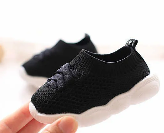 Athletic Outdoor Run Sport Sticked Shoes Toddler Kids Sneakers Children Flat Shoes Infant Girls W0329