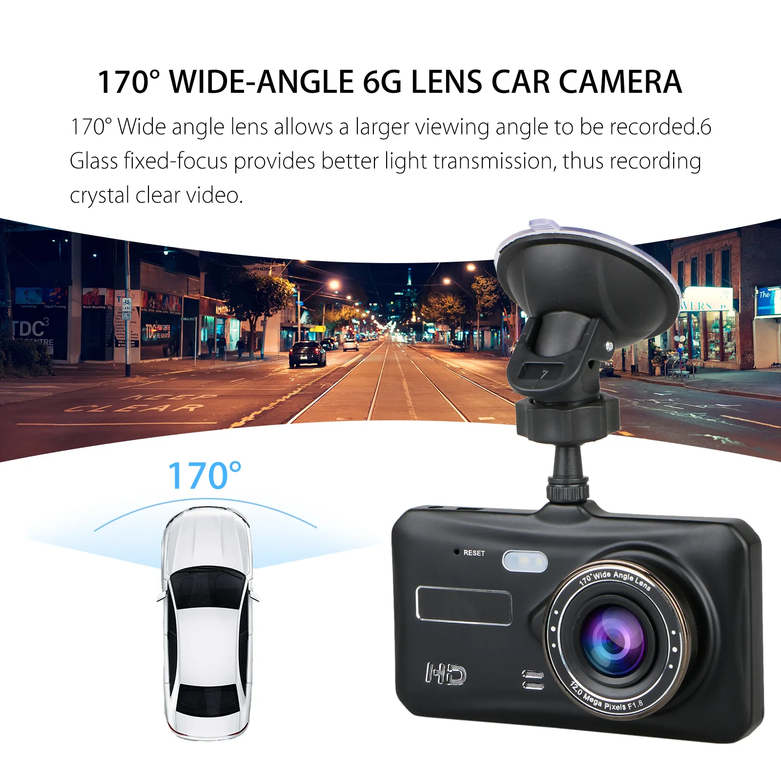 Dash Cam Telecamera anteriore e posteriore CAR DVR Videoregistratore per auto Veicolo Black Box FULL HD 1080P Night Vision Driver Recorder