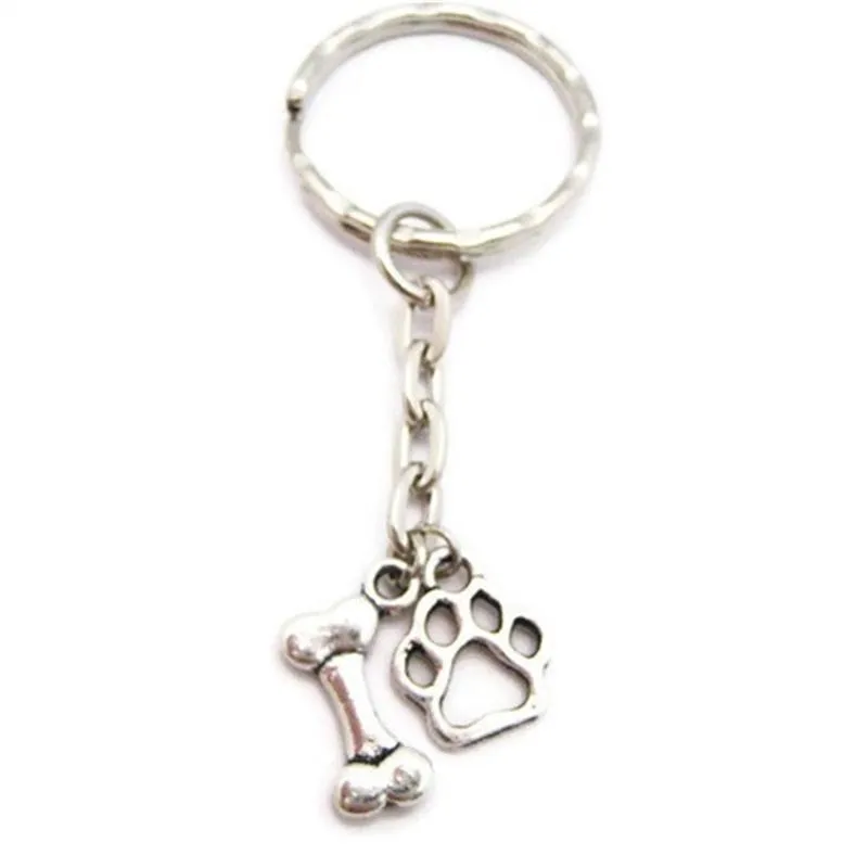 Keychains 10pcs/set Dog Bone Keychain Lovers Pet Gift e