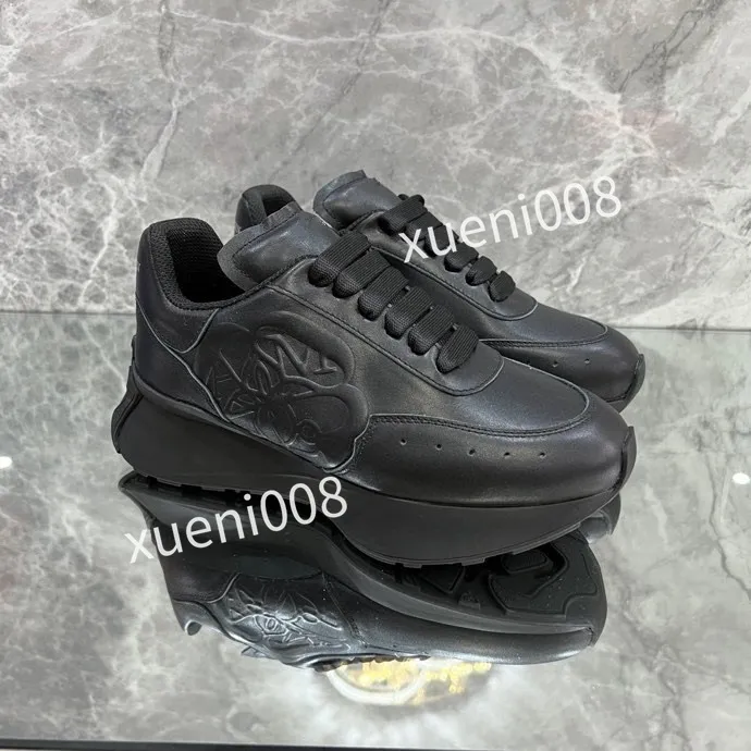 chaussures de sport chaudes Baskets à bandes en cuir de veau blanc noir bleu gris baskets de designer baskets basse mode hommes femmes baskets