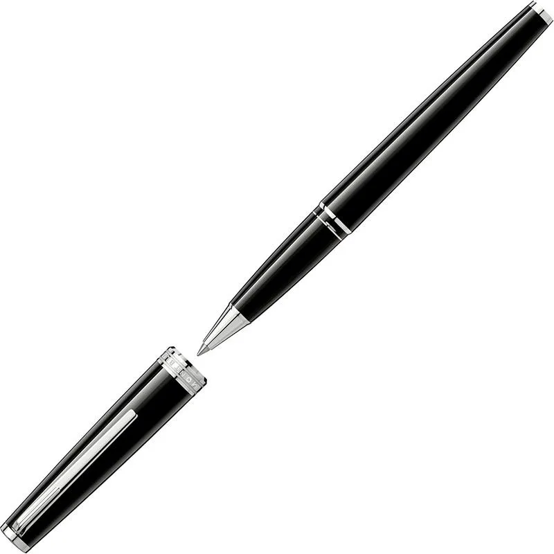 Luxury P-i-X Series Bright Black Silver Clip 0,7 mm M Rollerball de tinta Pen sem caixa