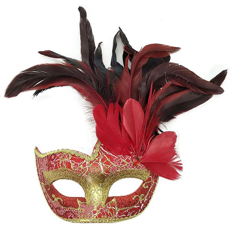 Party Masks Feather Masquerade Masks Carnival Accessories Show Party Christmas Gift Easter Halloween Eye Mask Sexy Dating Toys 230329