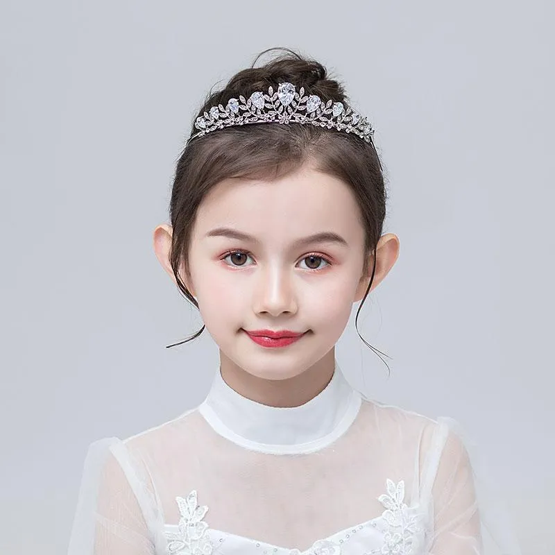 Haarclips Barrettes Crown Tiara Kinderen Princess Crystal Zirkon Girls 'Birthday Show kinderjurkaccessoires