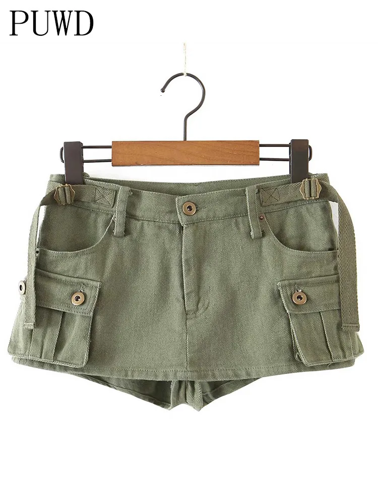 Kvinnors shorts puwd coola flickor hög midja mjuk bomullshorts sommar mode kvinnors avslappnade fickor raka shorts kvinnor mode botten 230330