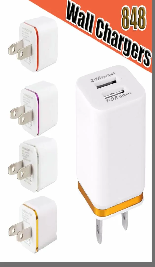 848D Högkvalitativ väggladdare 5V 21 1A US Plug USB Charger Adapter Universal AC Power Adapter för Samsung Galaxy HTC Smart Phon2760830