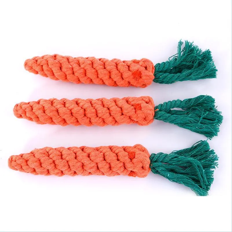 Jouets à mâcher pour chiens, nœud de carotte, corde en coton pour chat, molaire pour animaux de compagnie, Double livraison directe, fournitures de jardin pour la maison Dh26A