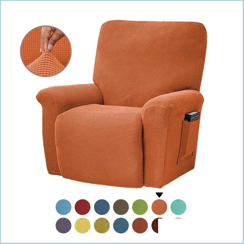 Housses de chaise 1 siège inclinable canapé extensible sliper er 4 pièces couleur unie élastique spandex meubles doux canapé protecteur livraison directe DHJSF