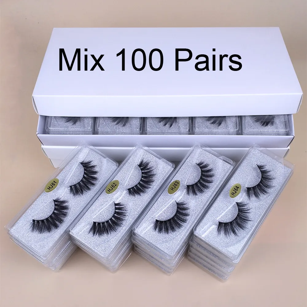 Makeup Tools Mink Eyelashs Wholesale 3050100 PCS 3D Mink Bulk Natural Fluffy False Bag Makeup 230330