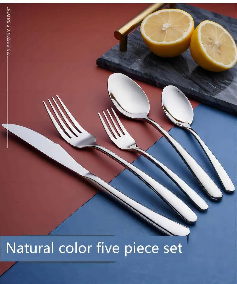 304 stainless steel knife fork spoon western food set creative family restaurant elegant