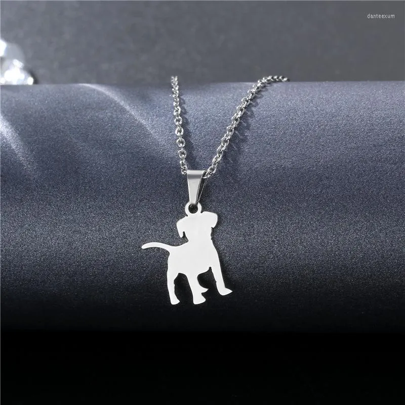 Pendant Necklaces 316L Stainless Steel 2023 Silver Color Cute Animal Dog Pendants Women Jewelry