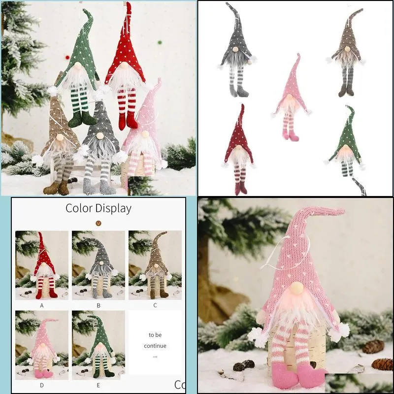 Decoraciones navideñas Sin rostro Sentado Gnomo Bosque Anciano con lámpara Colgante Pierna Colgante Decoración de Navidad Año Nuevo 2022 Decoración para el hogar D Dhk6U