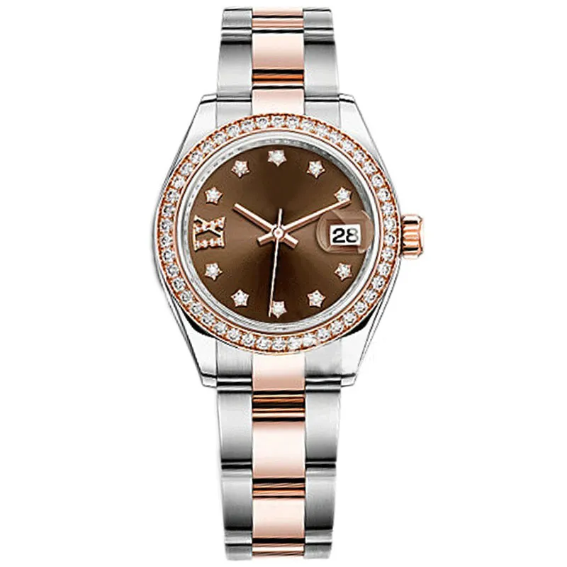 Najwyższej jakości damskie kobiety Watch 31 mm twarz everose damska randka szafirowa diamentowa lodowa ramka automatyczna ruch mechaniczne luksusowe zegarki Masterwatche