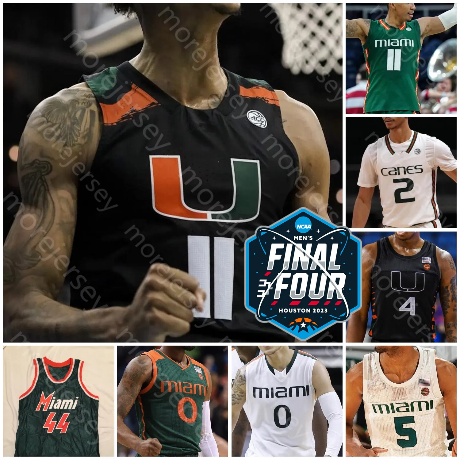 2023 Final Four 4 Jersey Miami Hurricanes Basketbol NCAA Koleji Isaiah Wong Miller Nijel Paketi Norchad Omier Wooga Kavak Bensley Joseph Harlond Beverly