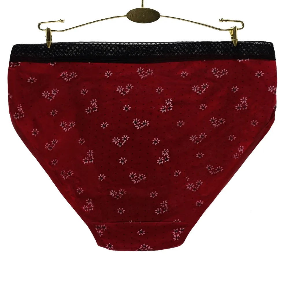 Printed Flower Cotton Cheeky Panties Batch Set In Large Sizes 2XL