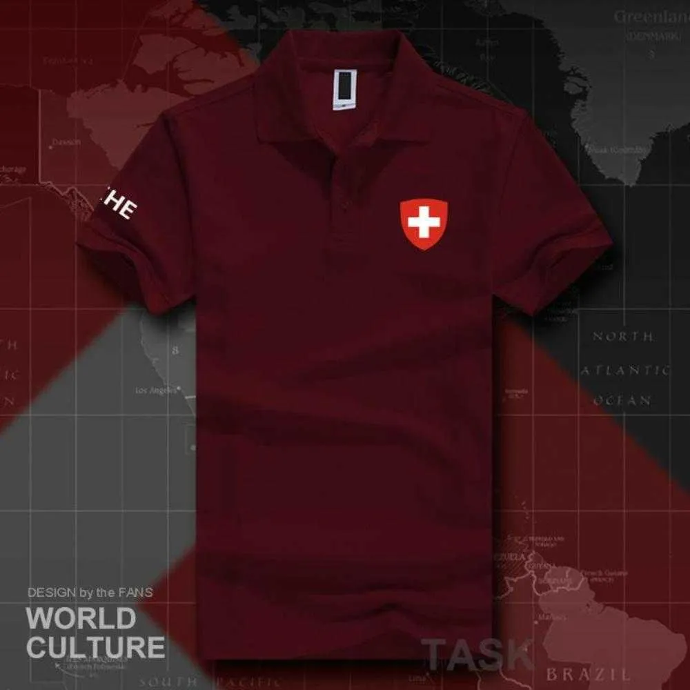 Herr t-shirts polos schweizisk konfederation schweize che ch confoederatio helvetica skjortor män korta ärm vita märken tryckt för land 20men'suuvw