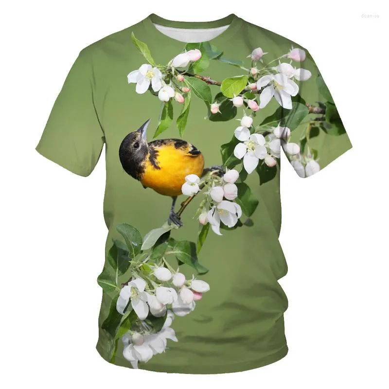 T-shirt da donna estate divertente pappagallo stampa 3d casual sport di strada tessuto leggero per bambini moda animale uccello uomo t-shirt da donna