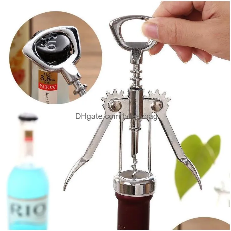 wine opener bottle stainless steel metal strong pressure wing corkscrew grape opener kitchen dining bar by sea rrb16220