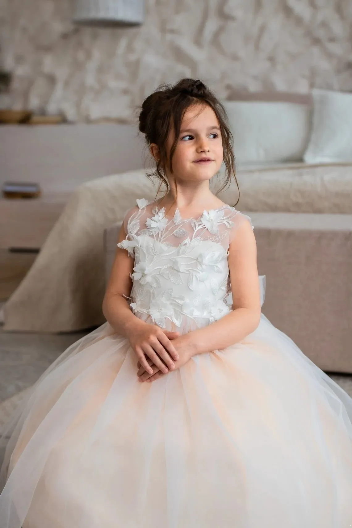 A line princess floor 2025 length flower girl dress