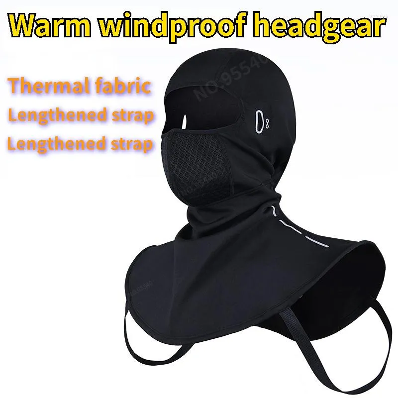 Motorhelmen Winter Winter Warm Ski Mask Bicycle Elektrisch winddicht en koud bewijs hoofddeksel Buiten Face Shield Vol