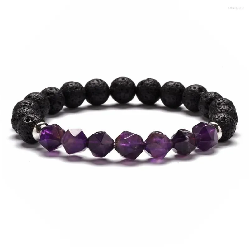 Strand Natural Stone Women Men rostfritt stål Amazonite Amethysts Agates Tiger Eye Quartz Crystal Armband