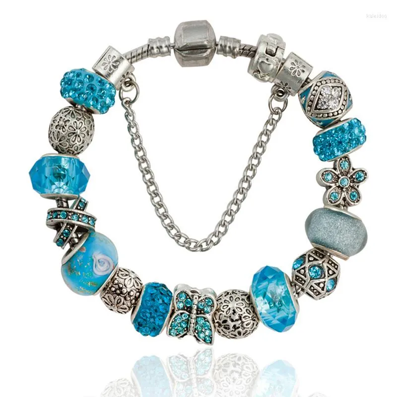 Bracelets de charme ANNAPAER Mode Luxe Strass Mujer Charmes Bransoletka À La Mode Rétro Perles Fit Pan Original Bracelets Pendentif B15225