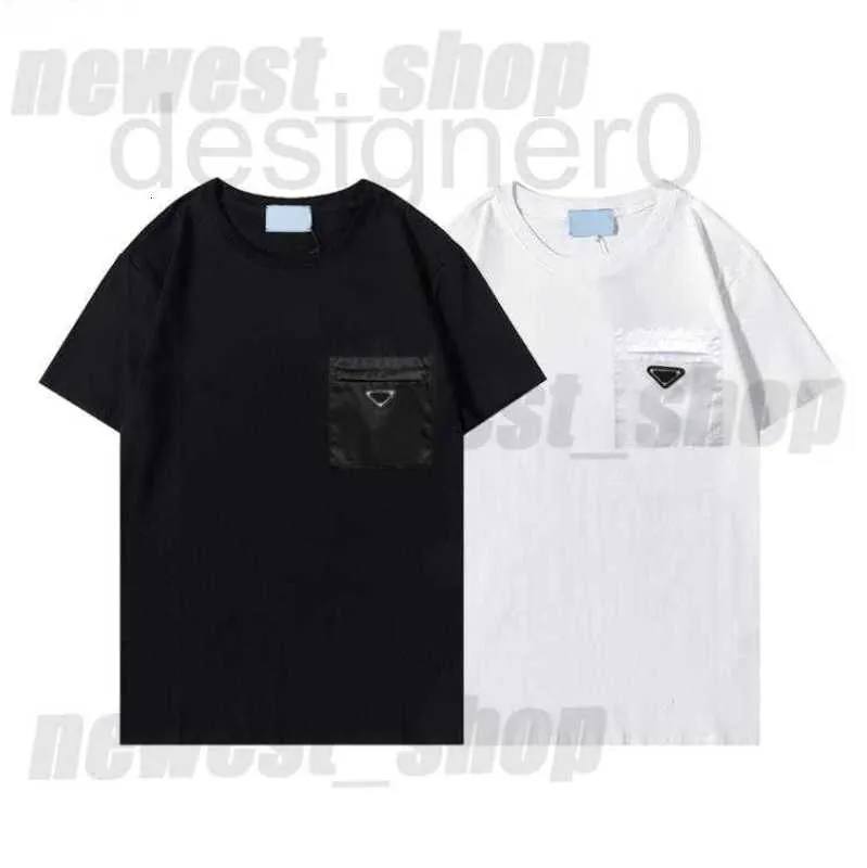 T-shirts pour hommes populaires Summer designer shirs mens leer prin shir designerS riangle pocke shirs paris clohes shor sleeve -shir womens Loose syle WFGJ