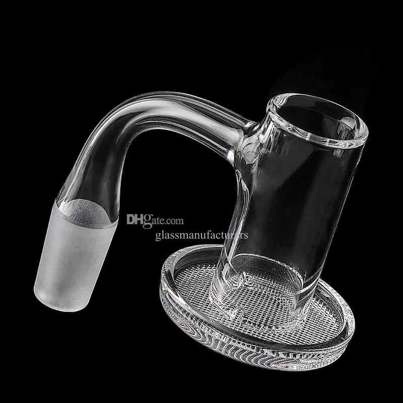 Smoke Full Weld Beveled Edge Quartz Banger Nails With Bottom Grid Dish Suitfor Glass Bongs