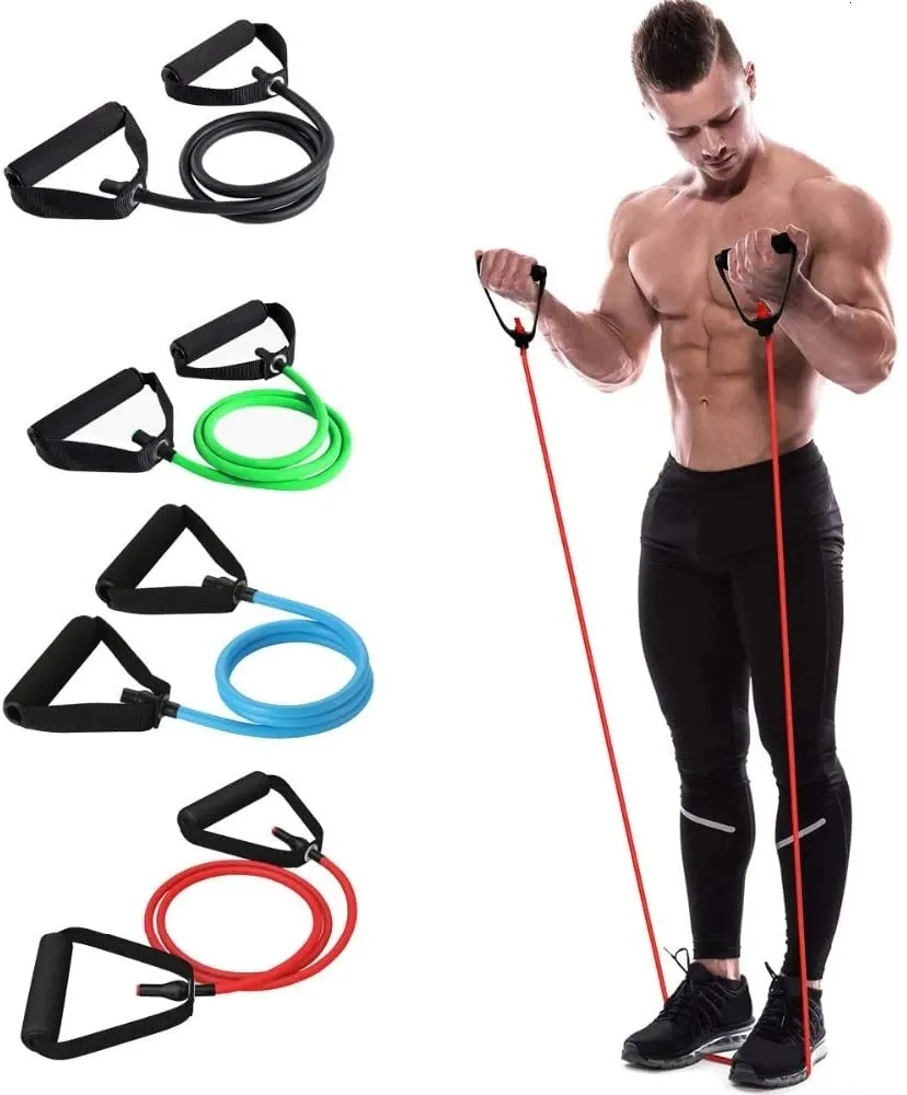 Motståndsband 5 nivåer resistens yoga pull repband hanterar elastiska sport bodybuild hemmet gymträning muskelträning gummitubband 230331