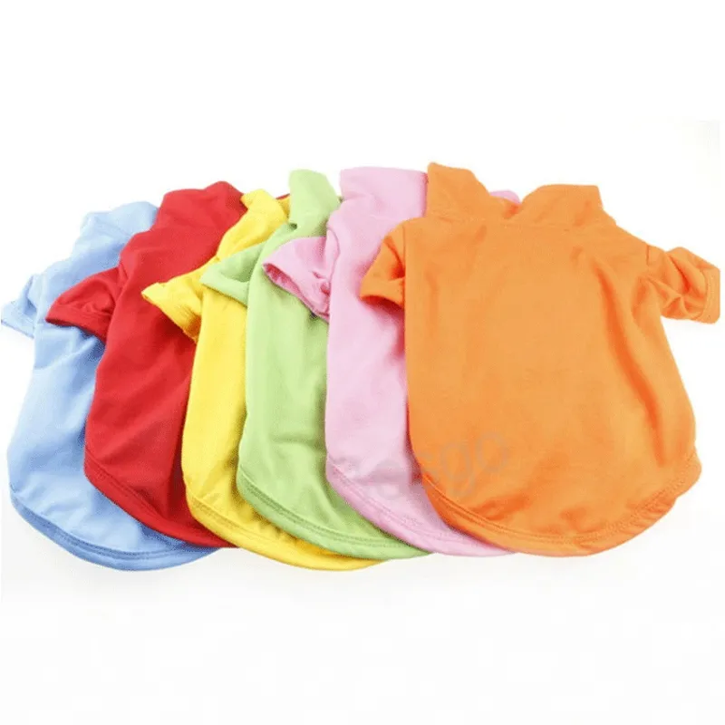 Dog Apparel Solid Color Summer Breathability Polo Shirt Vest Candy Color DIY Polyester Pet Dog Cat Clothes XS-5XL Pets Clothes Ropa Para Perros