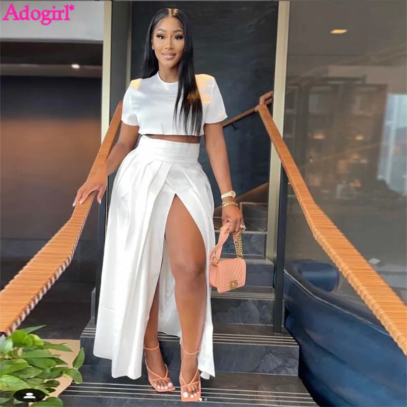 Adogirl Women's Summer zendaya outfits: Solid Two Piece