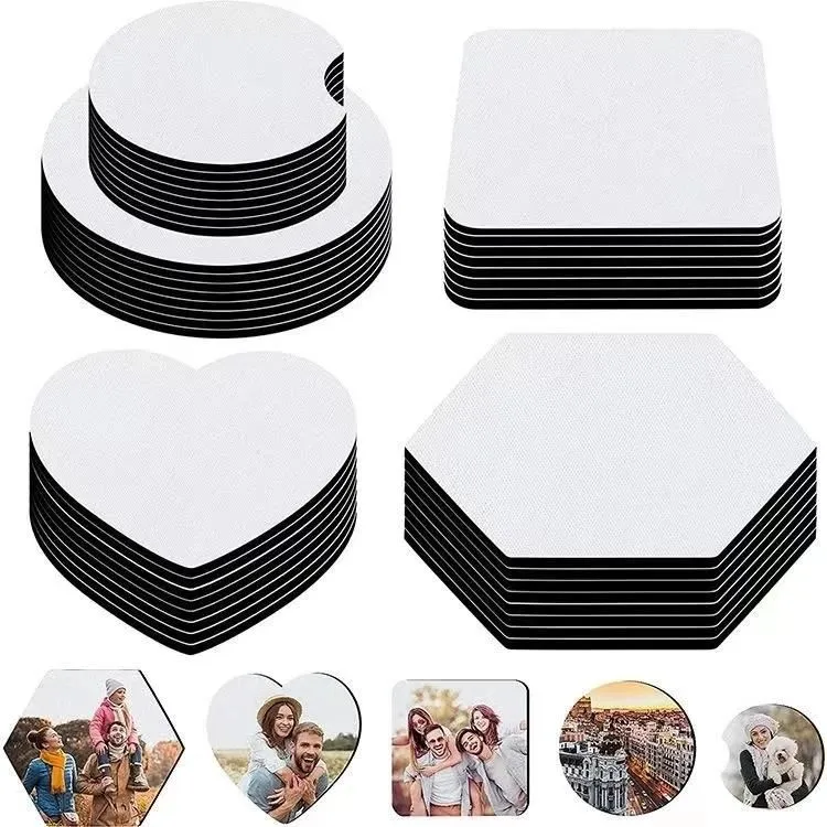 Sublimation Blanks Coaster DIY Car Cup Holder Blank Cup Pad Mat For Gifts Crafts Printable Heat Press Products Alfombrilla Para Taza En Blanco Lege Bekermat