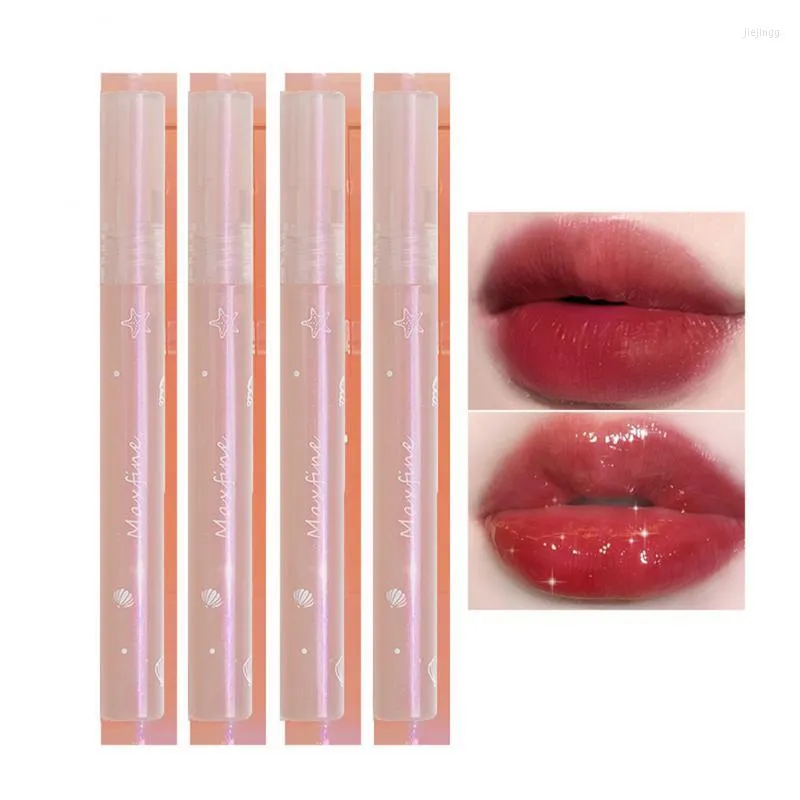 Lip Gloss Liquid Lipstick Glitter Oil Crystal Jelly Lipgloss Non-stick Cup Moisturizing 4 Colors Mirror Water Lips Makeup