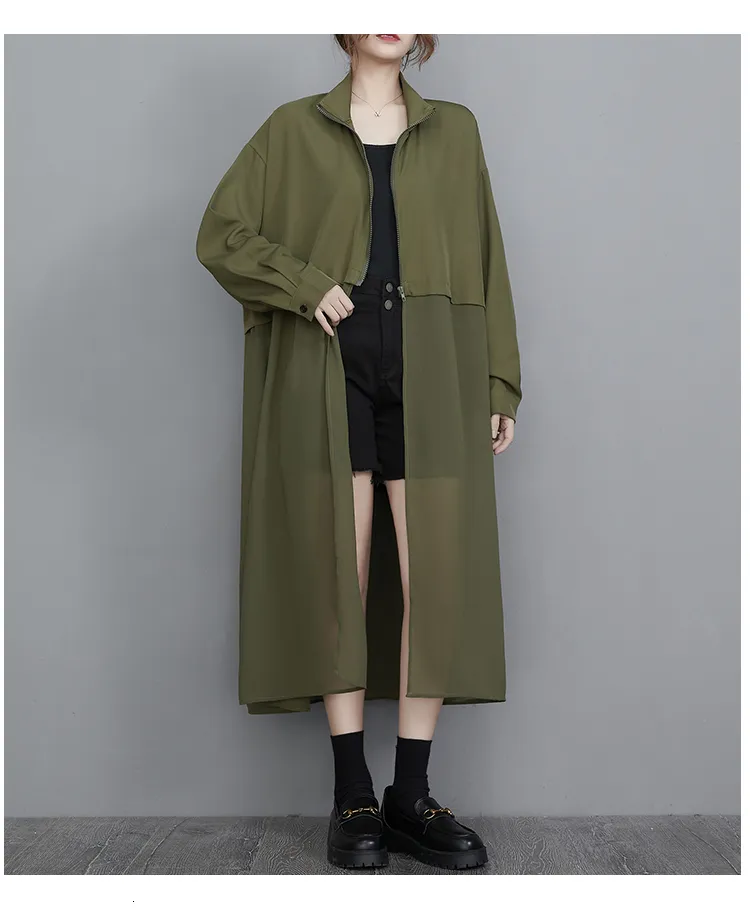 本当に信頼出来る店 Womens Stitched DHgate.com:Chiffon Trench Long Coat, Clothing