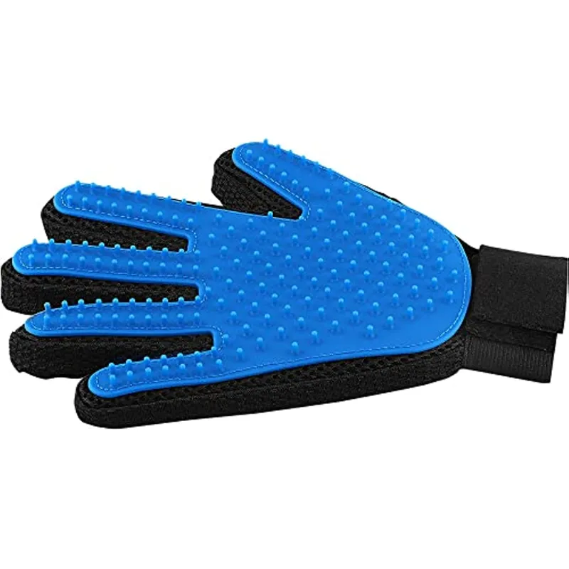 Pet Hair Remover Glove - Gentle Pet Grooming Glove Brush - Deshedding Glove - Massage Mitt with Enhanced Five Finger Design - Perfect for Dogs & Cats with Long & Short Fur