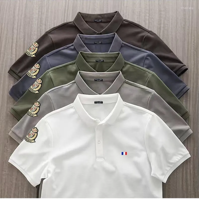 Polos pour hommes coton haut de gamme Type d'ajustement été polos pour hommes grande taille XS-5XL à manches courtes revers T-shirt Homme hauts pour hommes T-shirt