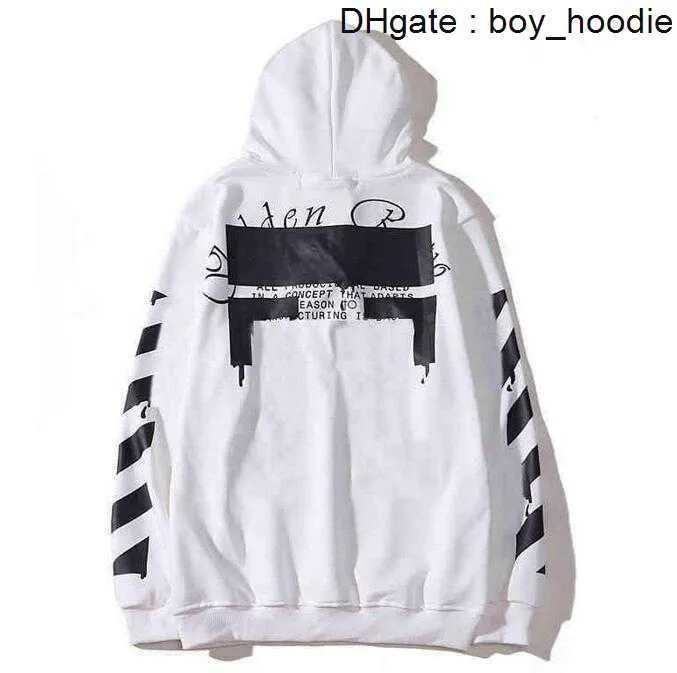 Hommes Loose Offs Hoodies Marque de haute qualité Sweats à capuche classiques Pull en coton à manches longues Retour Peinture à l'huile Flèche x Hauts pour femmes à capuche JE1T