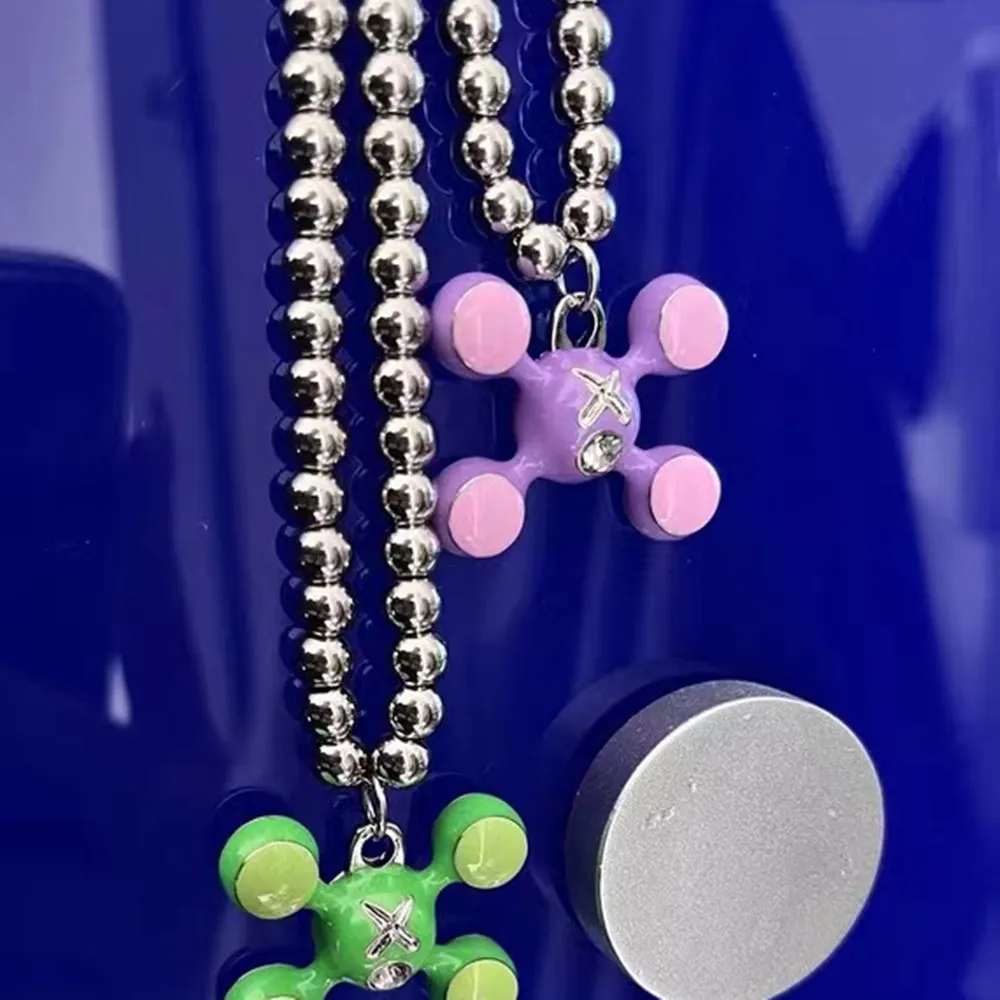 Round Bead Chain Necklace: Stainless Steel Ball Pendant, Niche